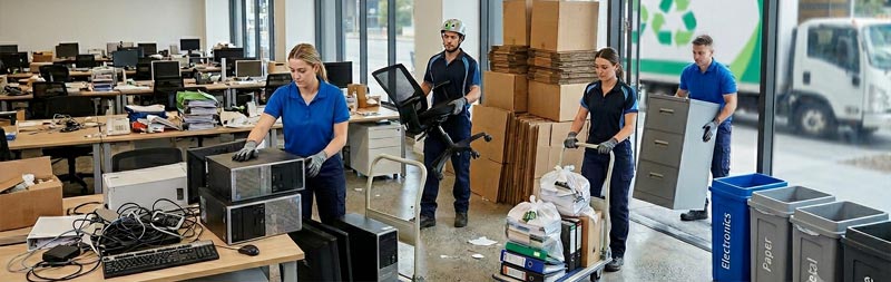 Rubbish Removal Sydney — Rubbish R Us truck and crew on site