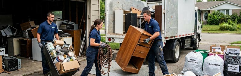 Rubbish Removal Sydney — Rubbish R Us truck and crew on site